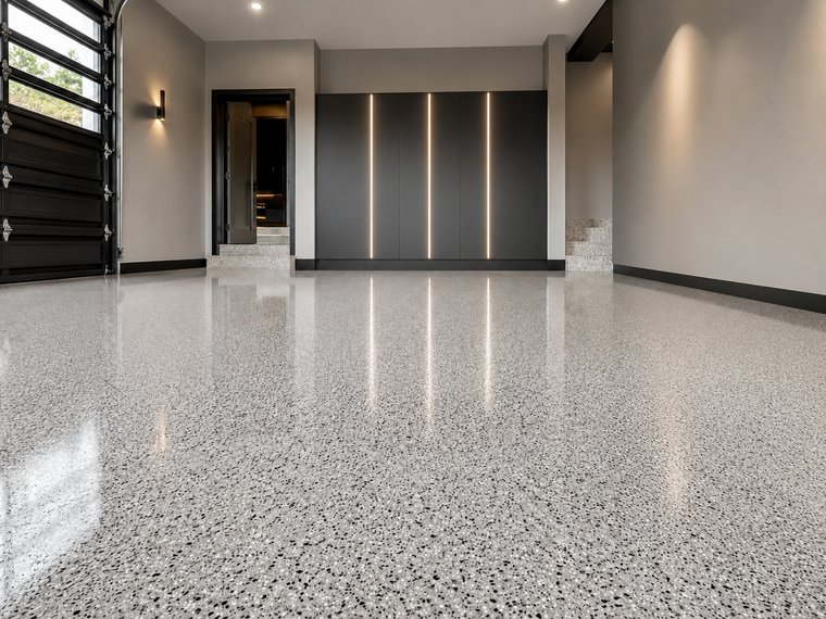 Premium epoxy garage flooring project by Seattle Artisan Studio in Seattle